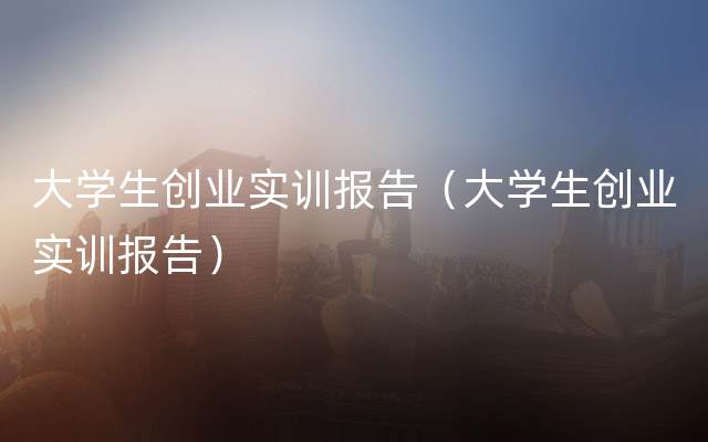 大学生创业实训报告（大学生创业实训报告）