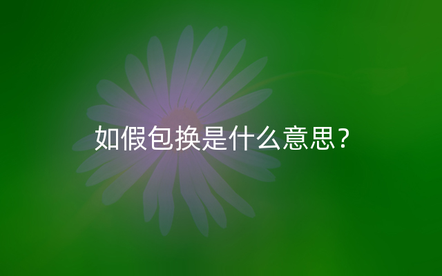 如假包换是什么意思？