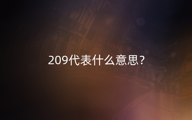 209代表什么意思？