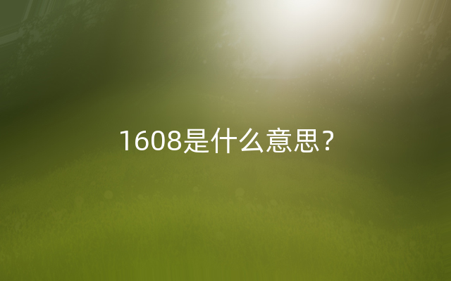 1608是什么意思？