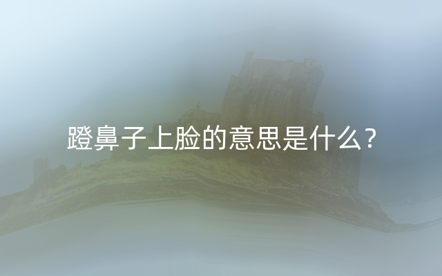 蹬鼻子上脸的意思是什么？