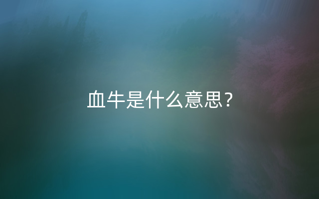 血牛是什么意思？