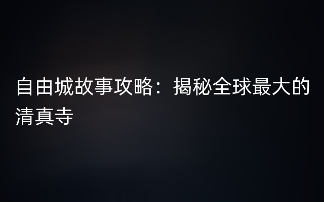 自由城故事攻略：揭秘全球最大的清真寺