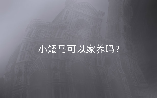 小矮马可以家养吗？