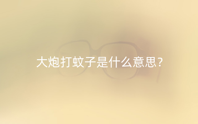 大炮打蚊子是什么意思？